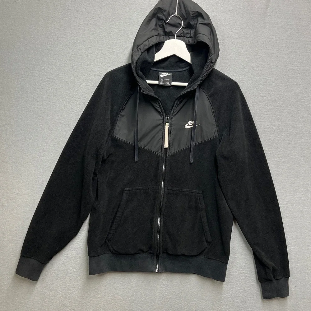 Nike NSW Core Winter Polar Fleece Hoodie Mens S Black 929114-010 20x27 EUC